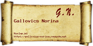 Gallovics Norina névjegykártya
